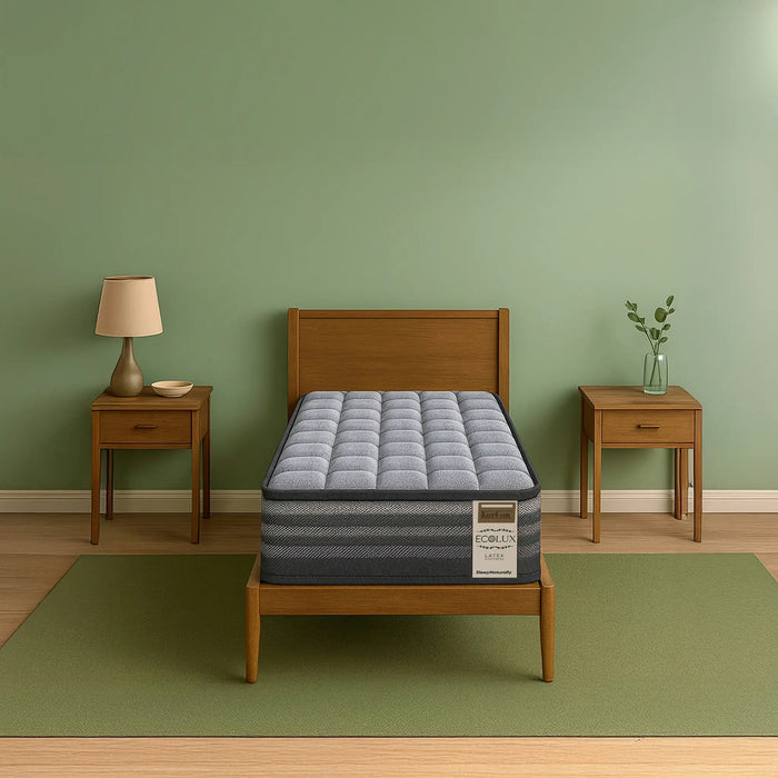 Kurlon Ecolux 3-Zone Natural Latex Mattress |Rubberized Coir for Firm Back Support|RFB foam with Ortho Technology| Breathable Wool |Hypoallergenic Comfort Sheela Foam