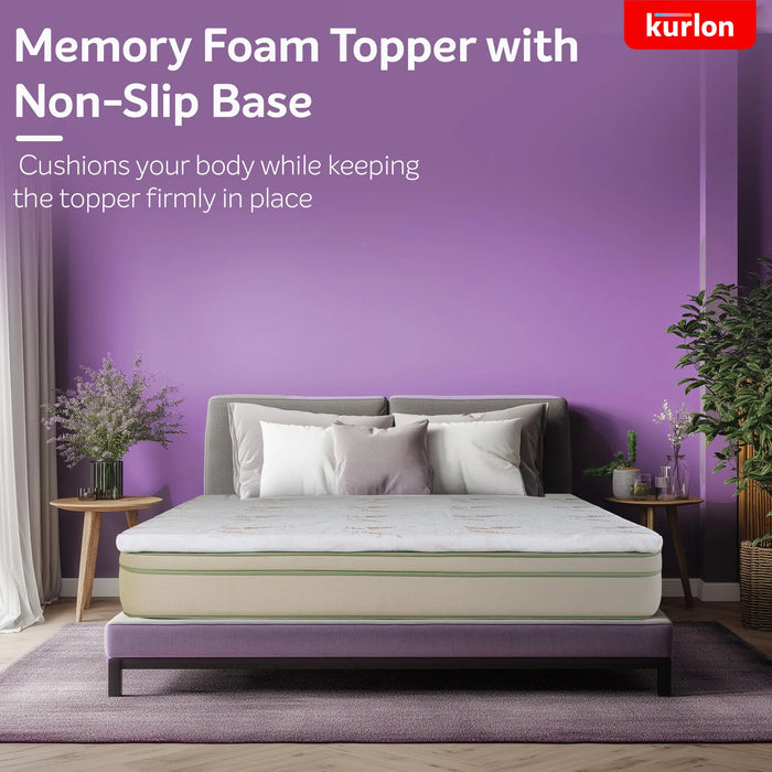 Kurlon Memory Foam Mattress Topper | Anti-Skid Fabric with Cool & Copper Yarn | Adaptive Pressure Relief | Back Support | Full Body Alignment | Optimal Comfort for All Sleep Positions Sheela Foam
