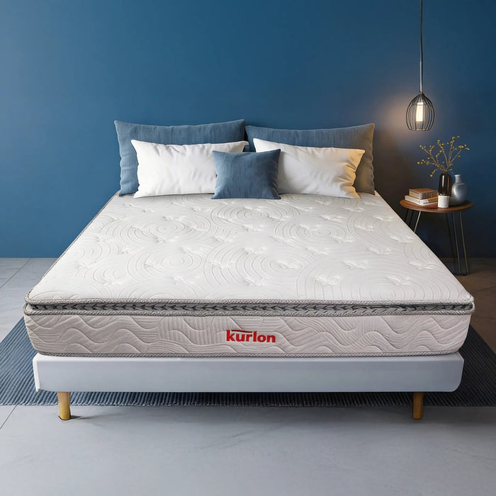 Kurlon Executive Pocket Spring Mattress, Medium Firm Feel, Adaptive Pocket Springs, Soft Foam Top, Spinal Alignment Support, Motion-Free Sleep, 5-Year Warranty Sheela Foam