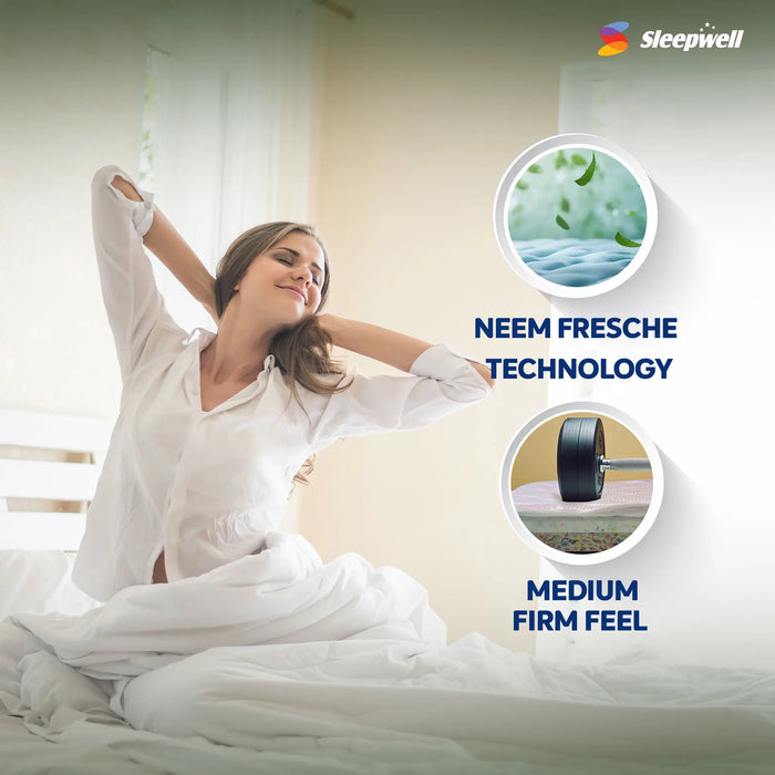Sleepwell Durafirm Classic Mattress | Deep Back Support | Extra Firm Breathable Three-Layer Foam Structure with Quilting | Premium Knitted Fabric