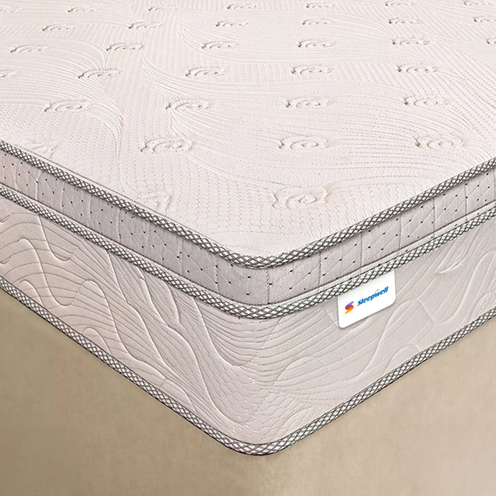Sleepwell Executive Bonnell Spring Mattress, Firm Spinal & Full Back Support, Plush Top with Cool Foam & Anti-Skid Fabric, Eco-Friendly, Durable, 5-Year Warranty