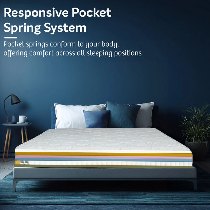 Sleepwell Executive Pocket Spring Mattress, Medium Firm, Plush Comfort, Spinal Support, Zero Partner Disturbance, Durable Foam, Premium Quality, 5-Years Warranty
