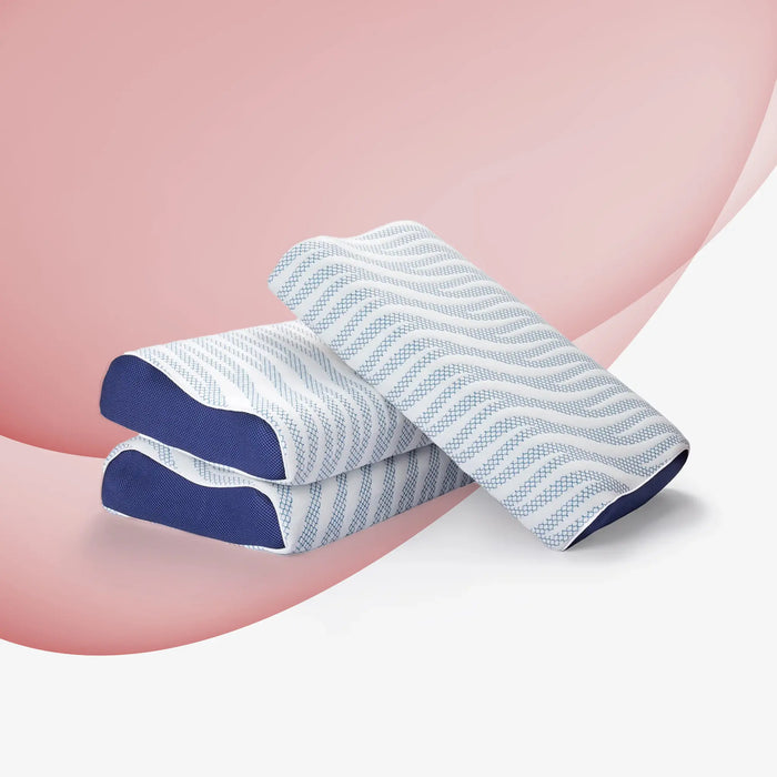 Sleepwell Impression( Memory ) Foam Curve Pillow | Contoured Neck Support Ergonomic Design | Orthopedic Comfort & Pressure Relief | Antimicrobial Protection & Hygiene | European fabric