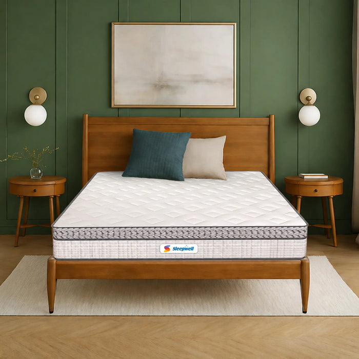 Sleepwell Ortho Pro Profiled Memory Foam | Orthopedic Matress with Acuprofile Zoning | Airvent Gel Cooling | Medium Firm Support | Neem Fresche Protection