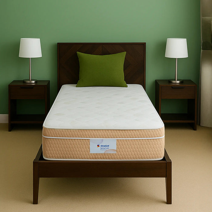 Sleepwell Springfresh Premium| 3-Zoned Contour with Pocket Springs for Targeted Pressure Relief|Resitec Foam |Orthopedic Mattress for Spinal Alignment