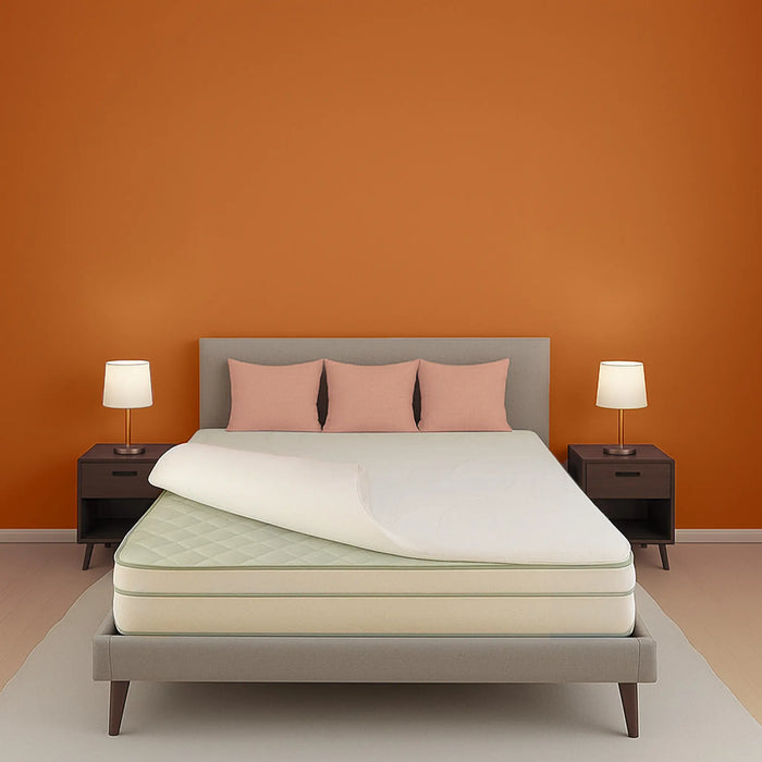Sleepwell HR Foam Topper, Breathable High-Resilience Foam, Anti-Skid Surface with cool yarn, Pressure Relief, Temperature Control, Long-Lasting Support, 2 Years Warranty