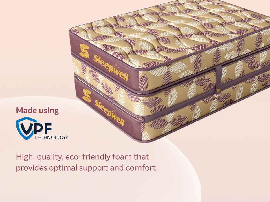 Sleepwell Tarang Tri-Fold Mattress with VPF Technology | Cooling Gel Memory Foam for Pressure Relief | Medium-Firm for Body Support | Travel-Friendly