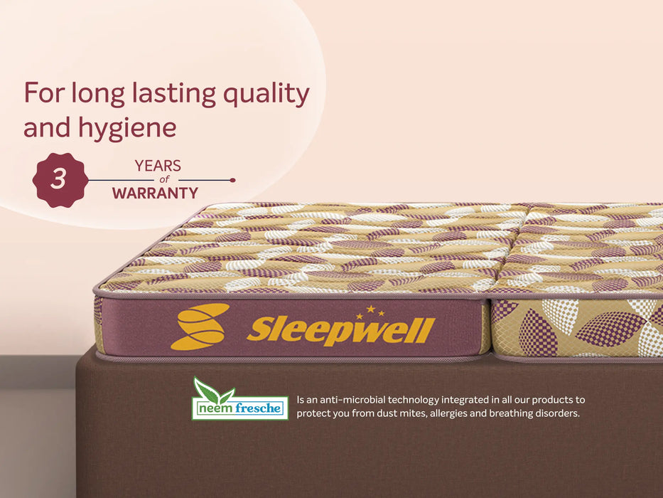 Sleepwell Tarang Tri-Fold Mattress with VPF Technology | Cooling Gel Memory Foam for Pressure Relief | Medium-Firm for Body Support | Travel-Friendly