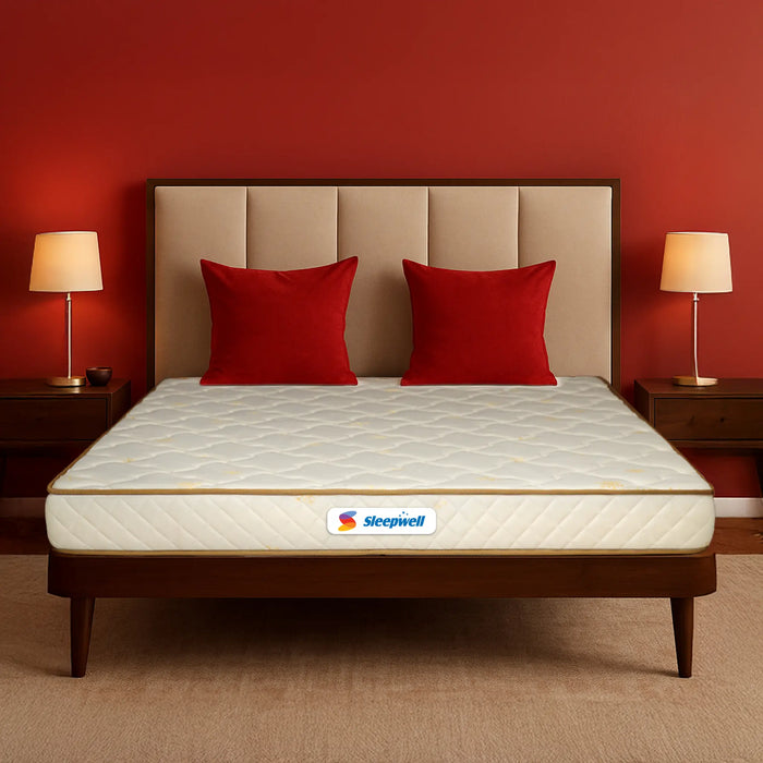 Sleepwell Utsav Comfort Classic Mattress| Breathable Medium Firm|Integrated Neem Fresche Technology | Quiltec & Resitec Foam For Back Support