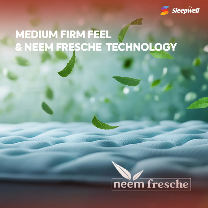 Sleepwell Utsav Comfort Classic Mattress| Breathable Medium Firm|Integrated Neem Fresche Technology | Quiltec & Resitec Foam For Back Support