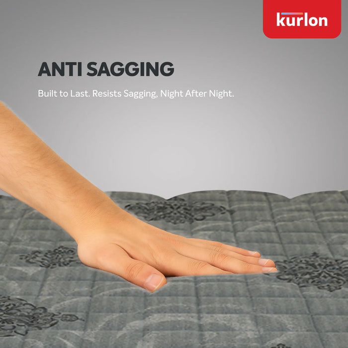 Kurl-On Spinekare Memory Foam | Strong Spinal Support with Rubberized Coir | Anti-Sagging Rebonded Foam | Orthopedic Mattress with Quilted Foam | Breathable