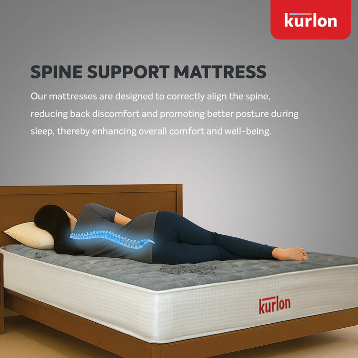 Kurl-On Spinekare Memory Foam | Strong Spinal Support with Rubberized Coir | Anti-Sagging Rebonded Foam | Orthopedic Mattress with Quilted Foam | Breathable