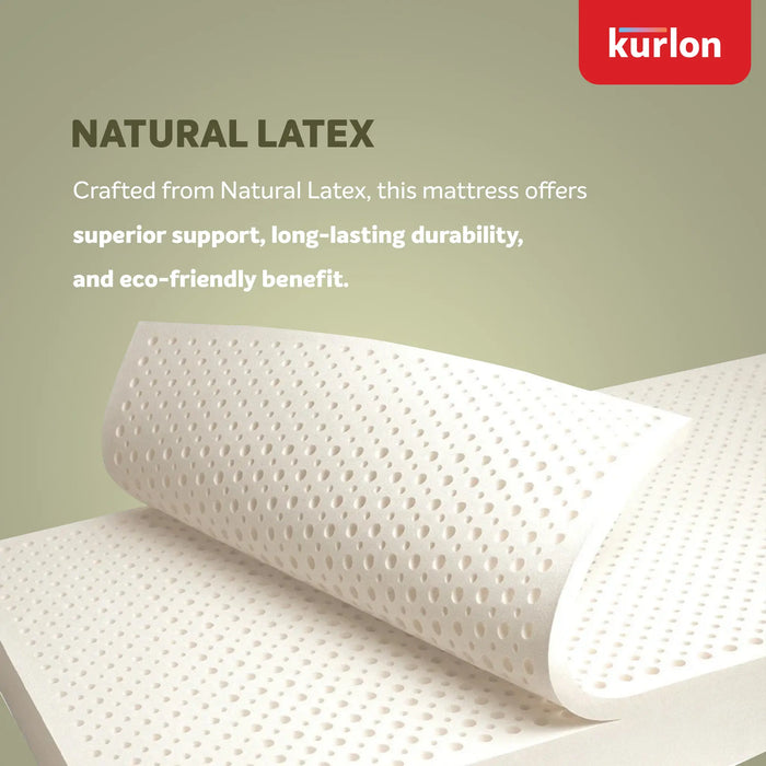 Kurlon Earth Spring |Pocket Spring Mattress with Natural Latex and Wool Padding| 3 Zone Spinal Support |Hypoallergenic Comfort |Motion Isolation
