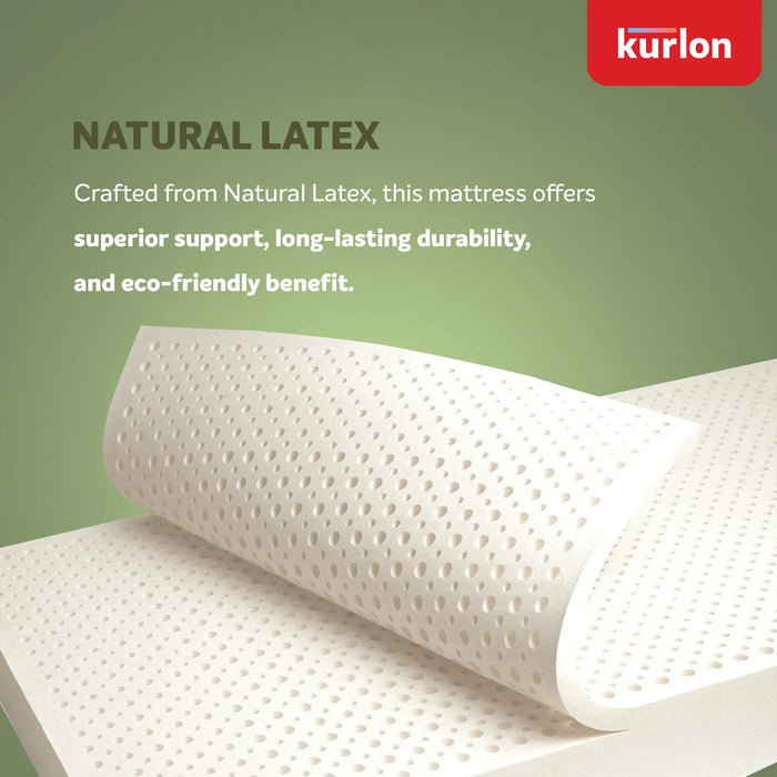 Kurlon Ecolux 3-Zone Natural Latex Mattress |Rubberized Coir for Firm Back Support|RFB foam with Ortho Technology| Breathable Wool |Hypoallergenic Comfort