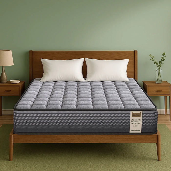 Kurlon Ecolux 3-Zone Natural Latex Mattress |Rubberized Coir for Firm Back Support|RFB foam with Ortho Technology| Breathable Wool |Hypoallergenic Comfort