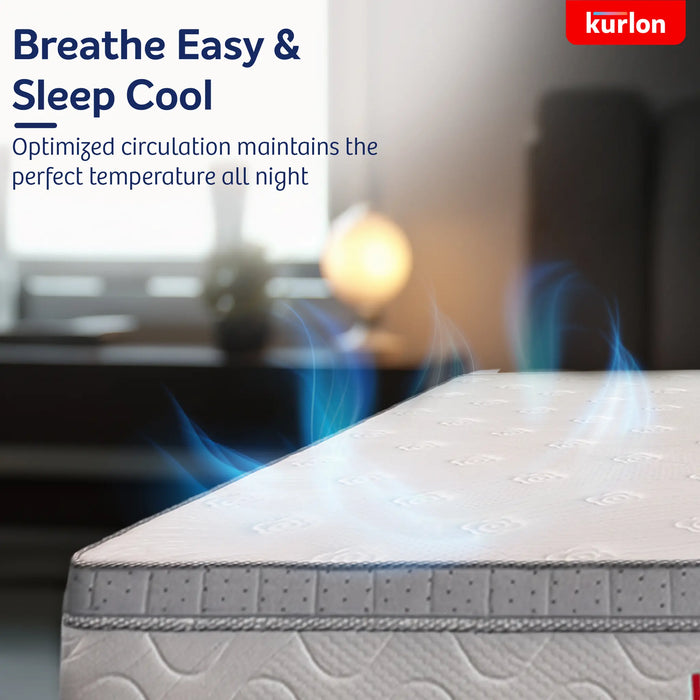 Kurlon Executive Bonnell Spring Mattress, Firm Feel, Optimal Support, Plush Top Comfort, Superior Air Circulation, Enhanced Spine Support, 5-Year Warranty