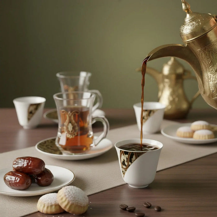 18-Piece Tea & Coffee Set with Silver Trim