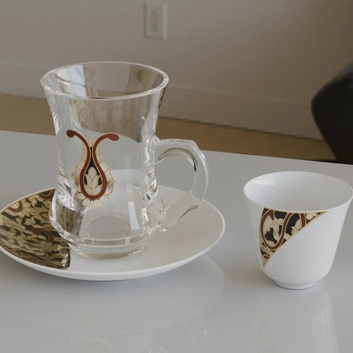 18-Piece Tea & Coffee Set with Silver Trim