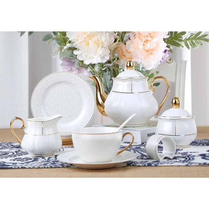 31 Pcs Round Tea Set 6" Cake Plate x6 Plain