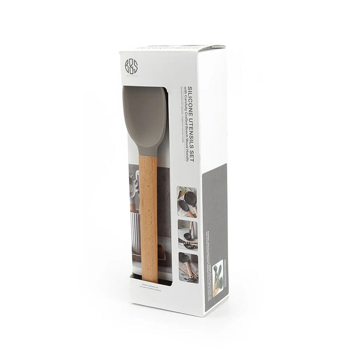 5-Piece Silicone Utensil Set with Beech Wood Handle