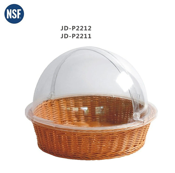 Basket with PC Cover “ Round Storage Basket with Transparent Lid