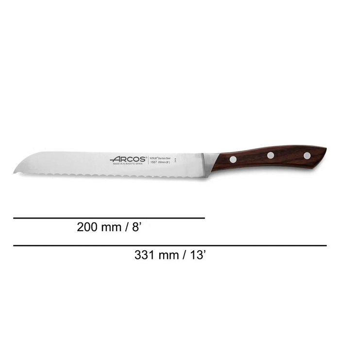 Bread Knife Serrated 200 Mm. Case - Natura