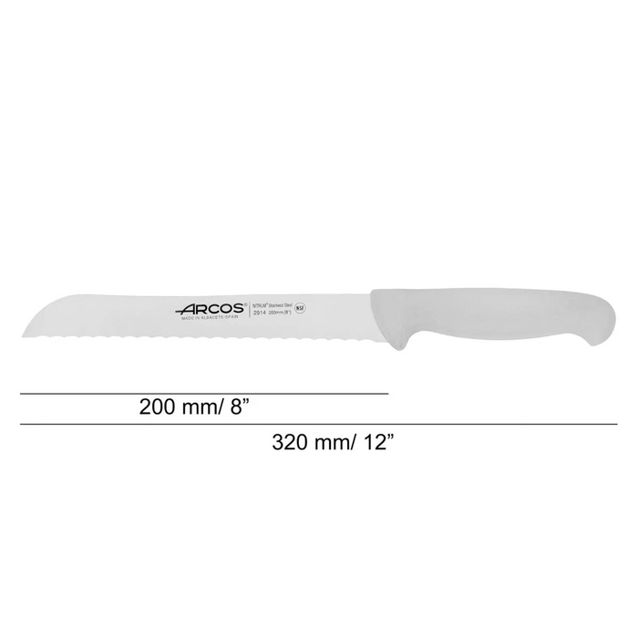 Bread Knife White Serrated 200 Mm. D. Sleeve - 2900, Arcos