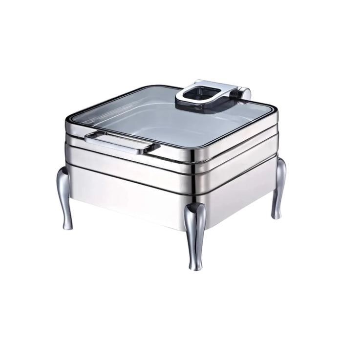 CHAFING DISH 6L Oblong, Flat Glass Lid