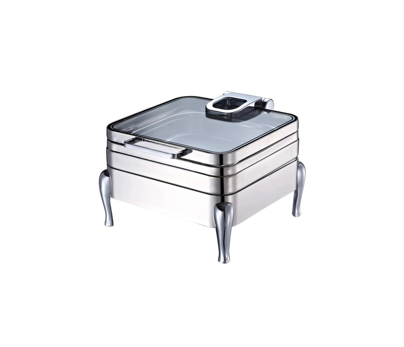 CHAFING DISH 9L Oblong, Flat Glass Lid