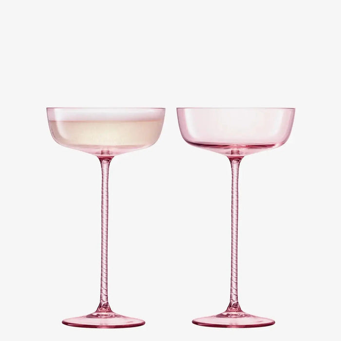 Champagne Glass 190ml Dawn Pink x 2