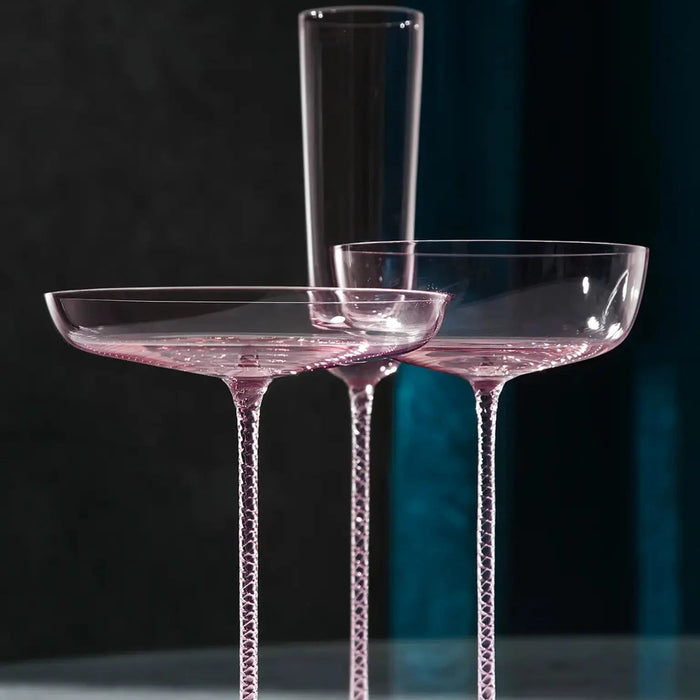 Champagne Glass 190ml Dawn Pink x 2