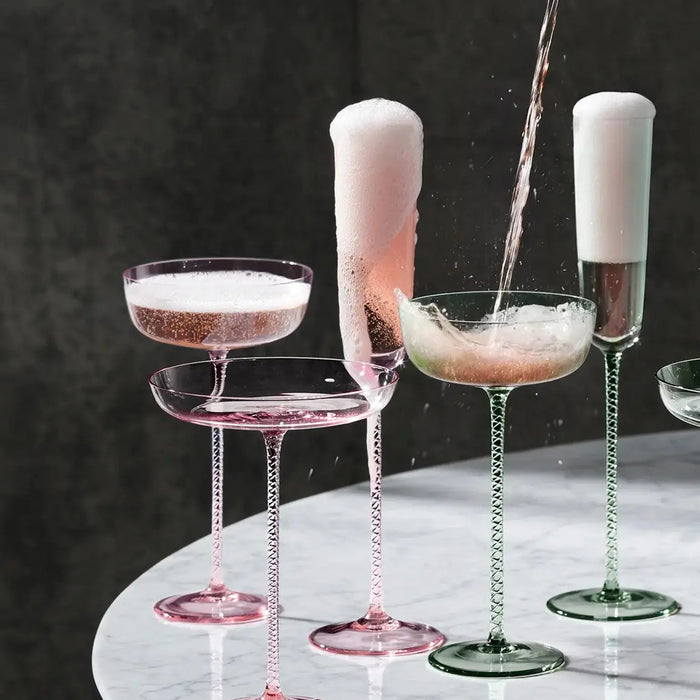 Champagne Glass 190ml Dawn Pink x 2