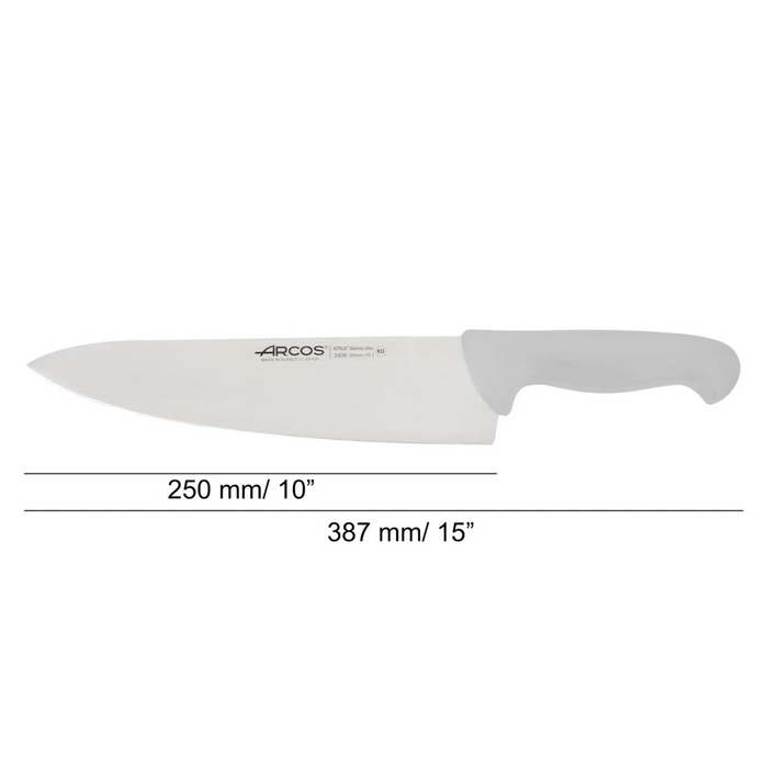 Chef's Knife White Wide 250 Mm. D. Sleeve - 2900, Arcos