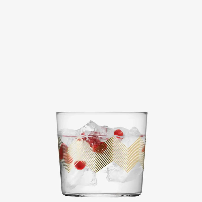 Chevron Tumbler 310ml Gold Assorted x 4