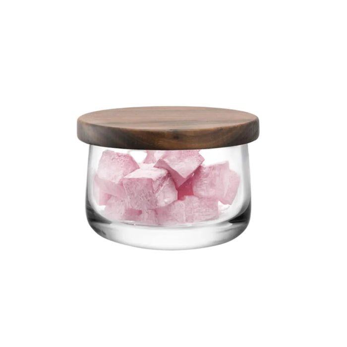 City Bowl & Walnut Lid 13cm Clear
