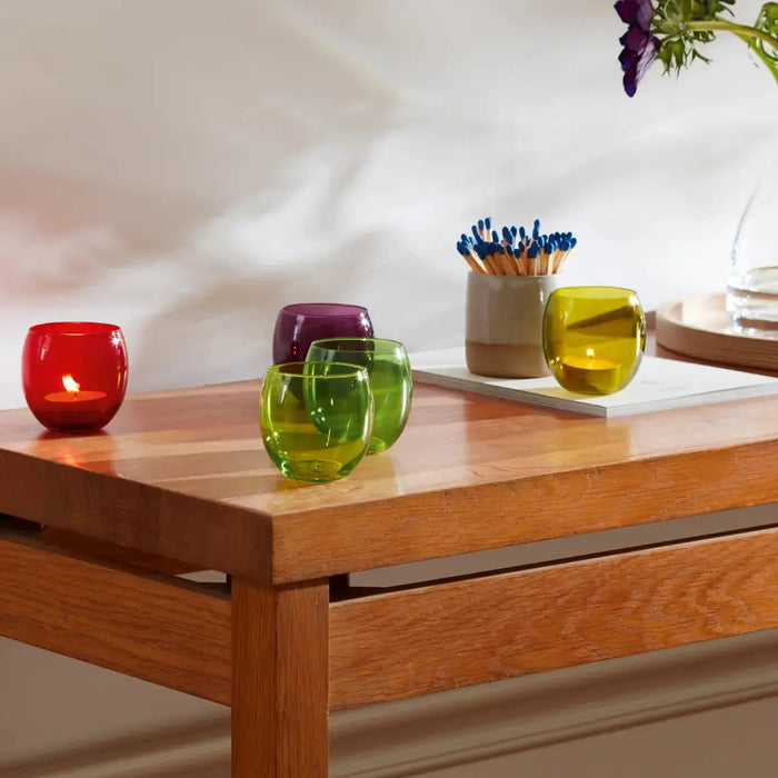 Coro Tealight Holder H6.5cm Leaf Assorted x 4