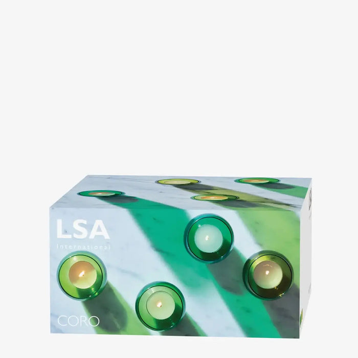 Coro Tealight Holder H6.5cm Leaf Assorted x 4