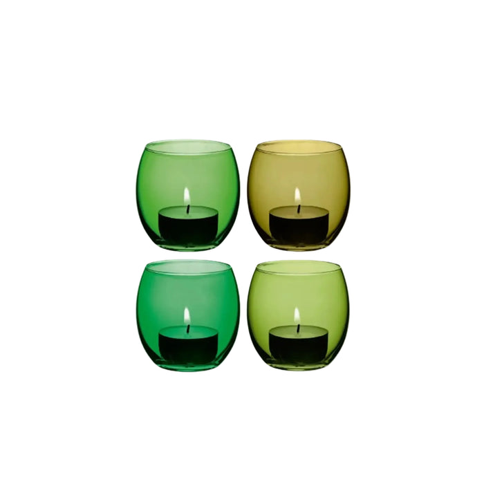 Coro Tealight Holder H6.5cm Leaf Assorted x 4