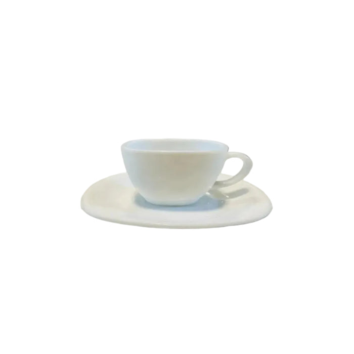 Cup and Saucer Set of 6 - Glass Porcelain