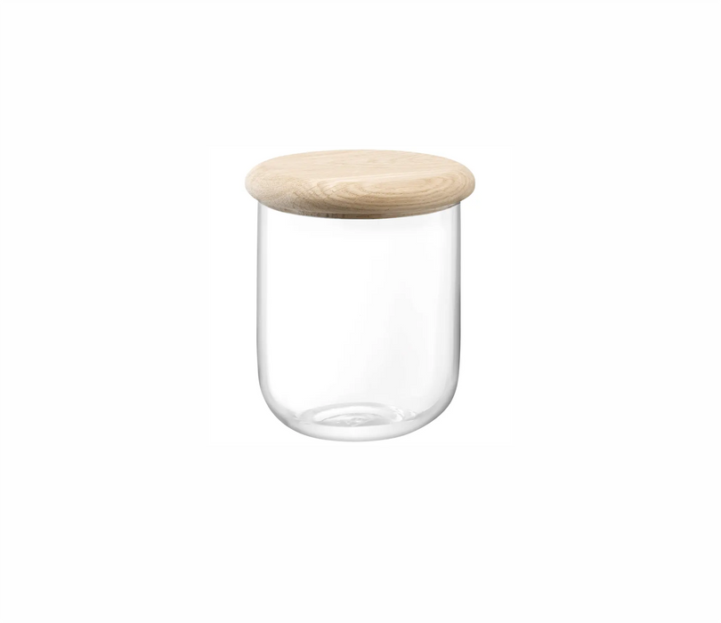Dine Container & Oak Lid 12.5cm H14cm Clear