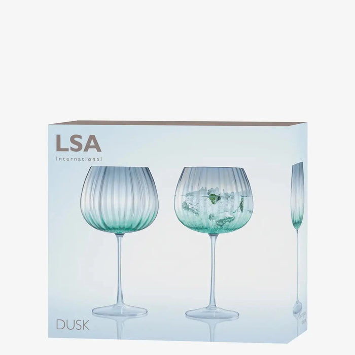 Dusk Balloon Goblet 650ml Green/Grey x 2