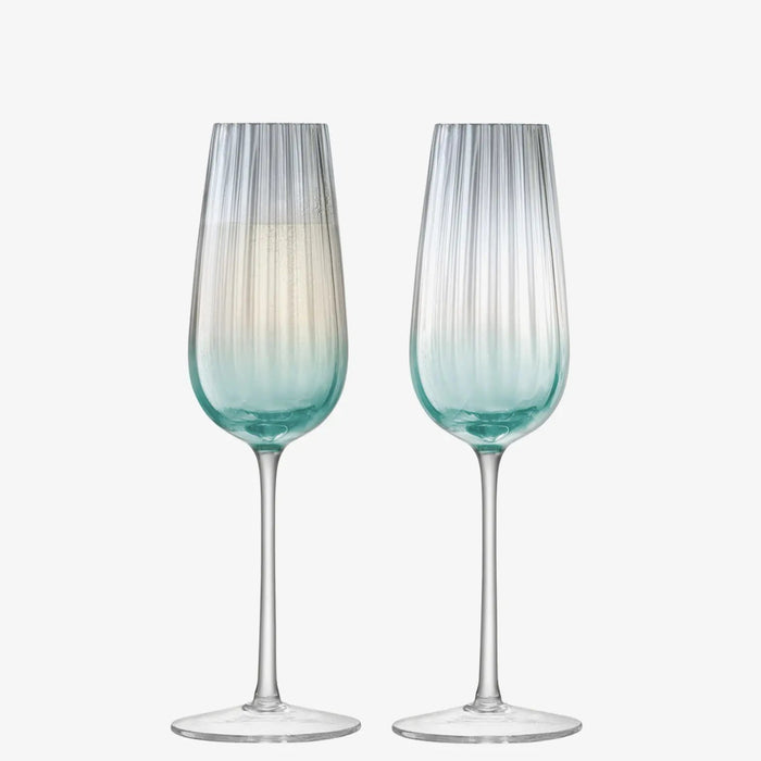 Dusk Champagne Flute 250ml Green/Grey x 2