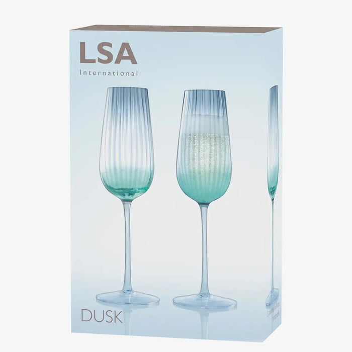Dusk Champagne Flute 250ml Green/Grey x 3
