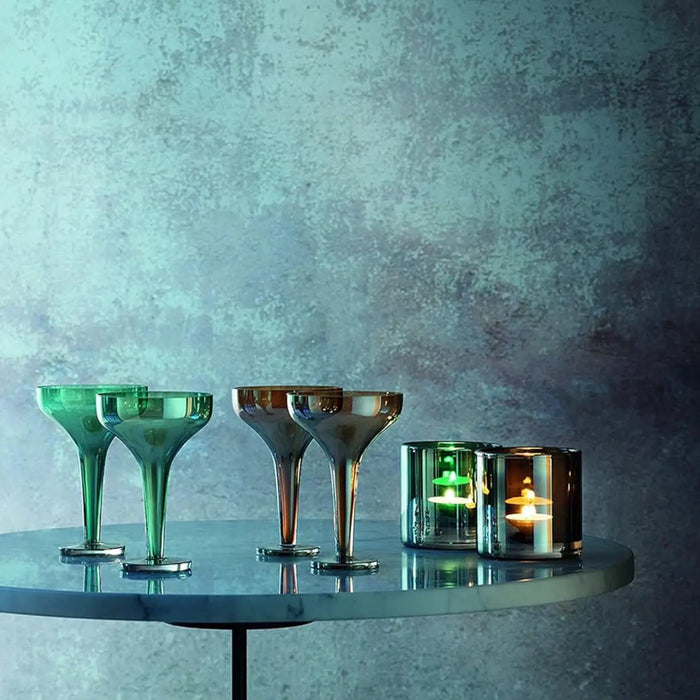 Epoque Champagne Saucer 150ml Amber/Lustre x 2