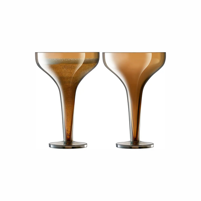 Epoque Champagne Saucer 150ml Amber/Lustre x 2