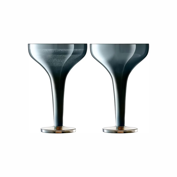 Epoque Champagne Saucer 150ml Sapphire/Lustre x 2