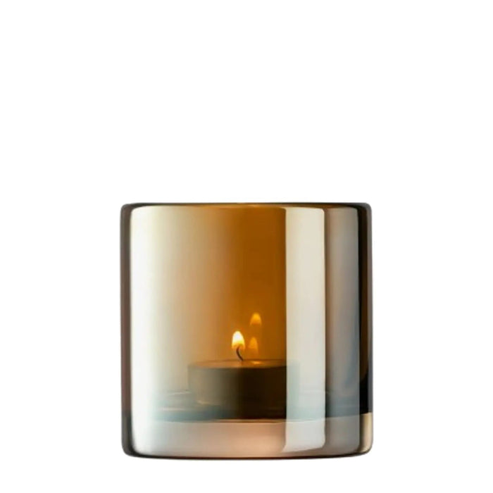 Epoque Tealight Holder H8.5cm Amber/Lustre