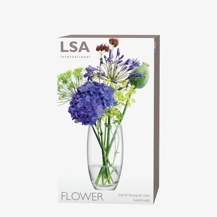 Flower Barrel Bouquet Vase H20cm Clear