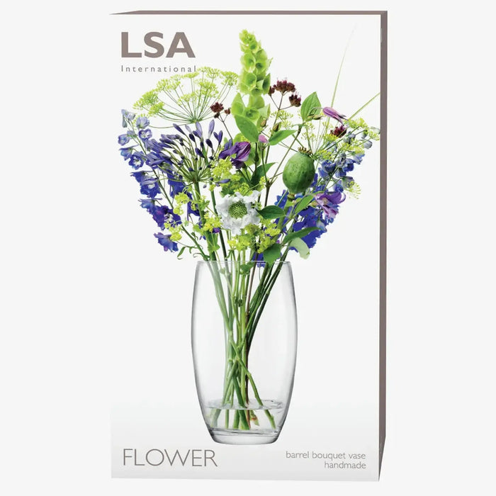 Flower Barrel Bouquet Vase H29cm Clear