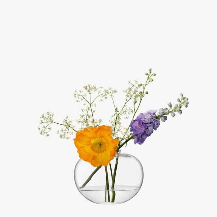 Flower Curved Bouquet Vase H15cm Clear